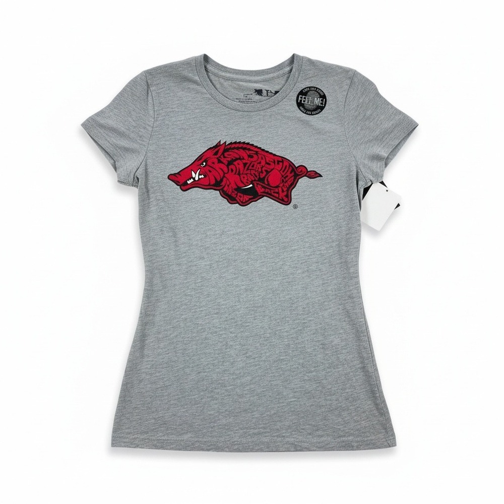 Arkansas Razorbacks Womens T Shirt Medium Gray Short Sleeve‎ NCAA College New